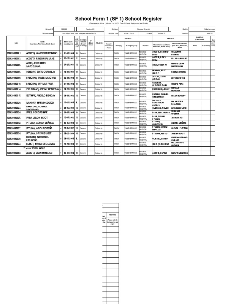 School Register for Vallehermoso ES | PDF