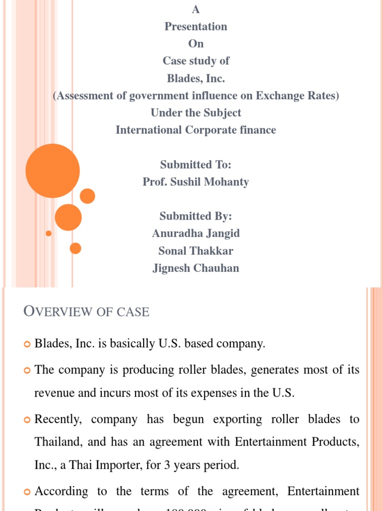 Blades, Inc. Case Study on Exchange Rates | PDF | Foreign Exchange ...