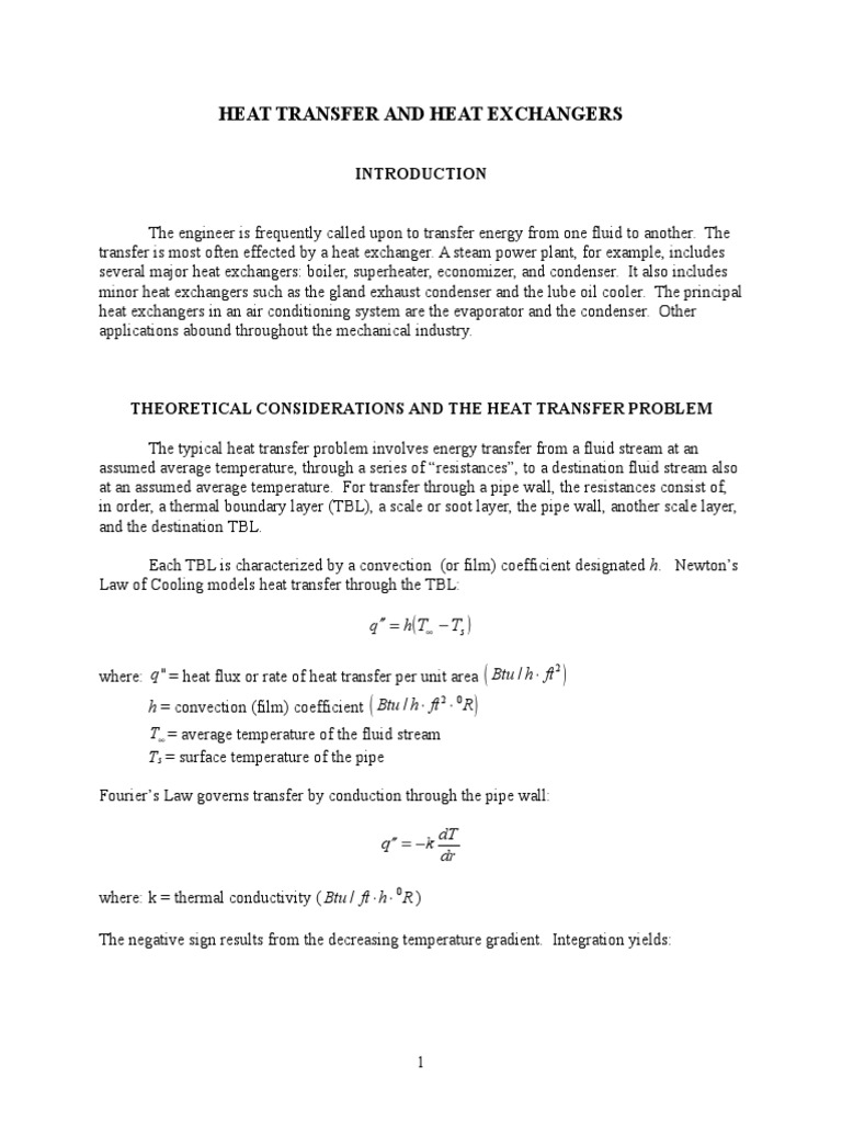 Heat Transfer in Heat Exchangers | PDF | Heat Transfer | Heat Exchanger