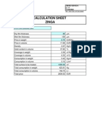 Calculation sheets for Zinga coatings