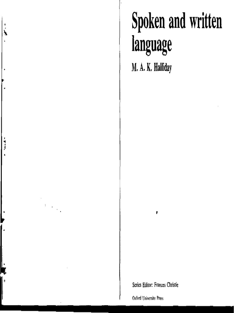 (M. A. K. Halliday) Spoken and Written Language PDF PDF