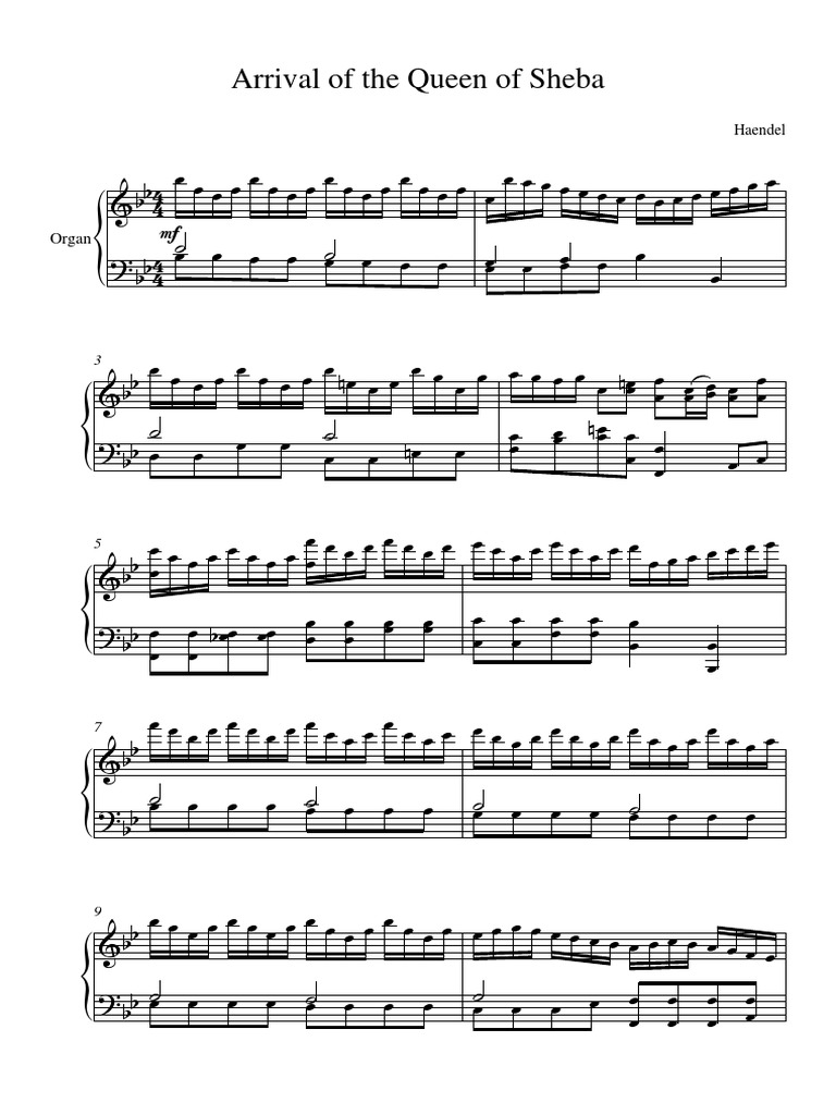 Arrival of the Queen of Sheba Organ