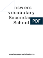 Answers Vocabulary Secondary School