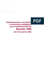 Fundamentaciones Conceptuales y Orientaciones Pedagógicas para La Implementación Del Decreto 1290