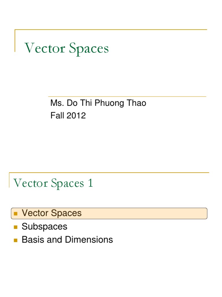 Understanding Vector Spaces and Subspaces | PDF | Linear Subspace ...