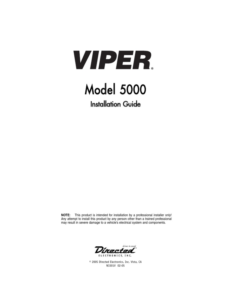 Viper 5000 Installations Guide PDF | PDF | Relay | Switch
