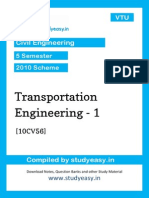 Civil V Transportation Engineering Unit 1,2,3,4,5,6,7,8