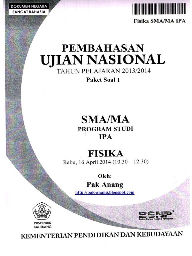 Pembahasan Soal Un Fisika Sma 2014 Paket 1 Full Version Pdf