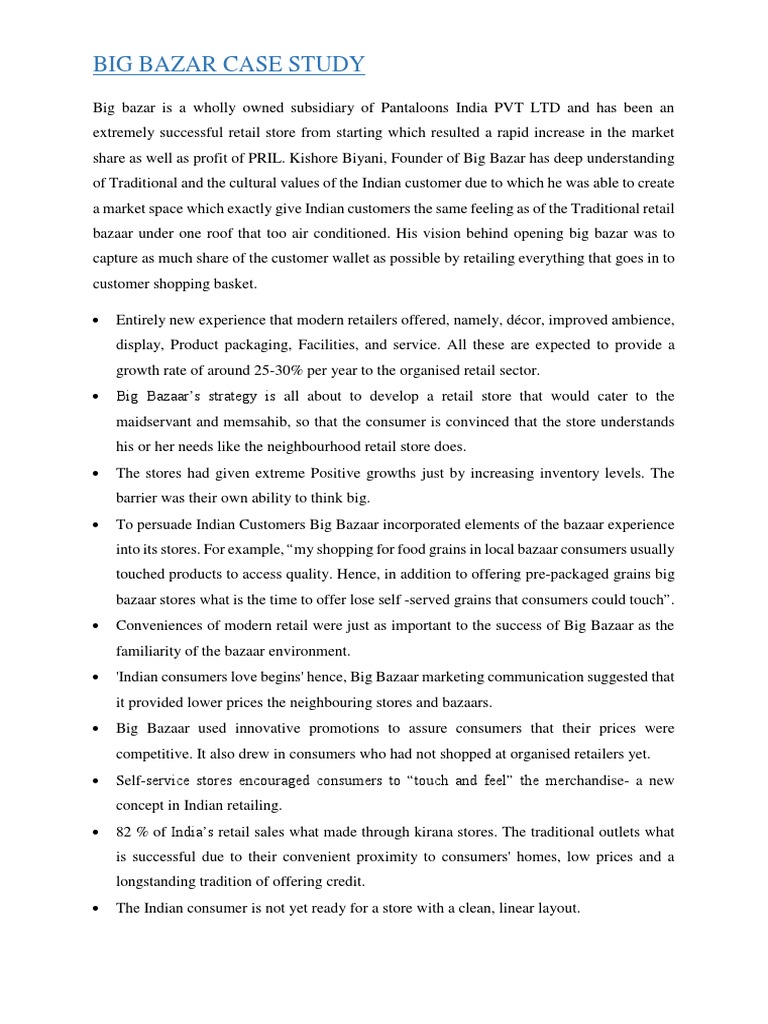 Big Bazar Case Study | PDF | Retail | Supply Chain Management
