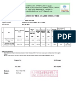 Technical Specification of Zinc-Coated Steel Core: Galvanized Steel Cable Astm A 475 Ehs/Astm B 498 Class A May 29, 2012