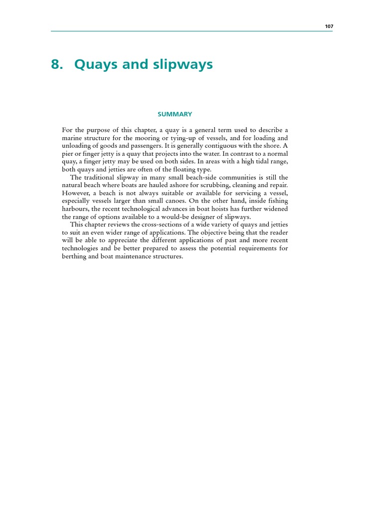 Quay and Slipway Construction Guide | PDF | Deep Foundation | Pier