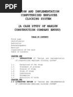 Design and Implementation Computerized Employee Clocking System