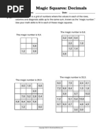 WorksheetWorks Magic Squares Decimals 2 PDF