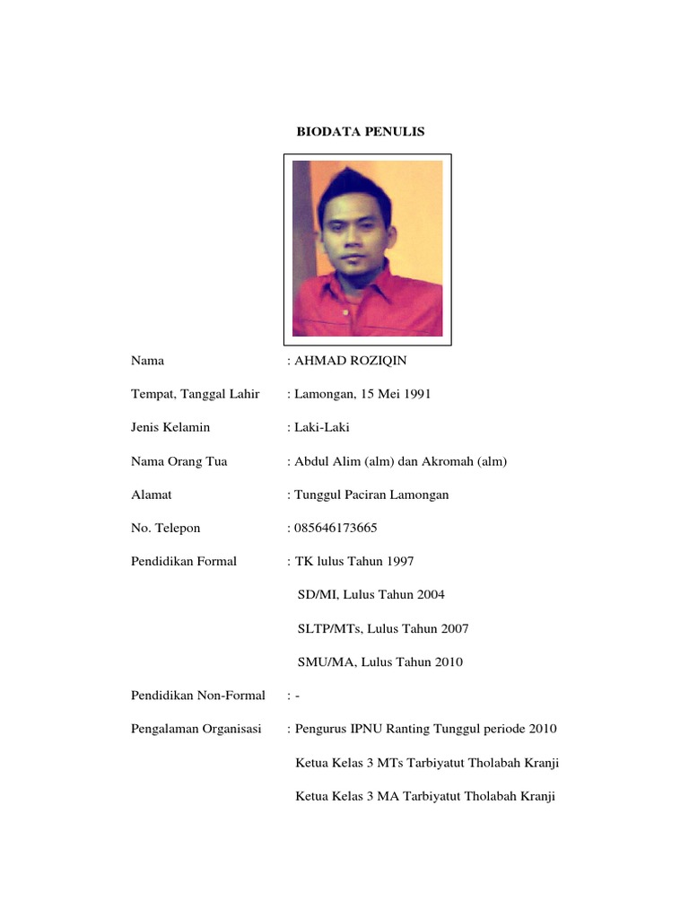 Contoh Biodata Penulis Skripsi – Kondiskorabat