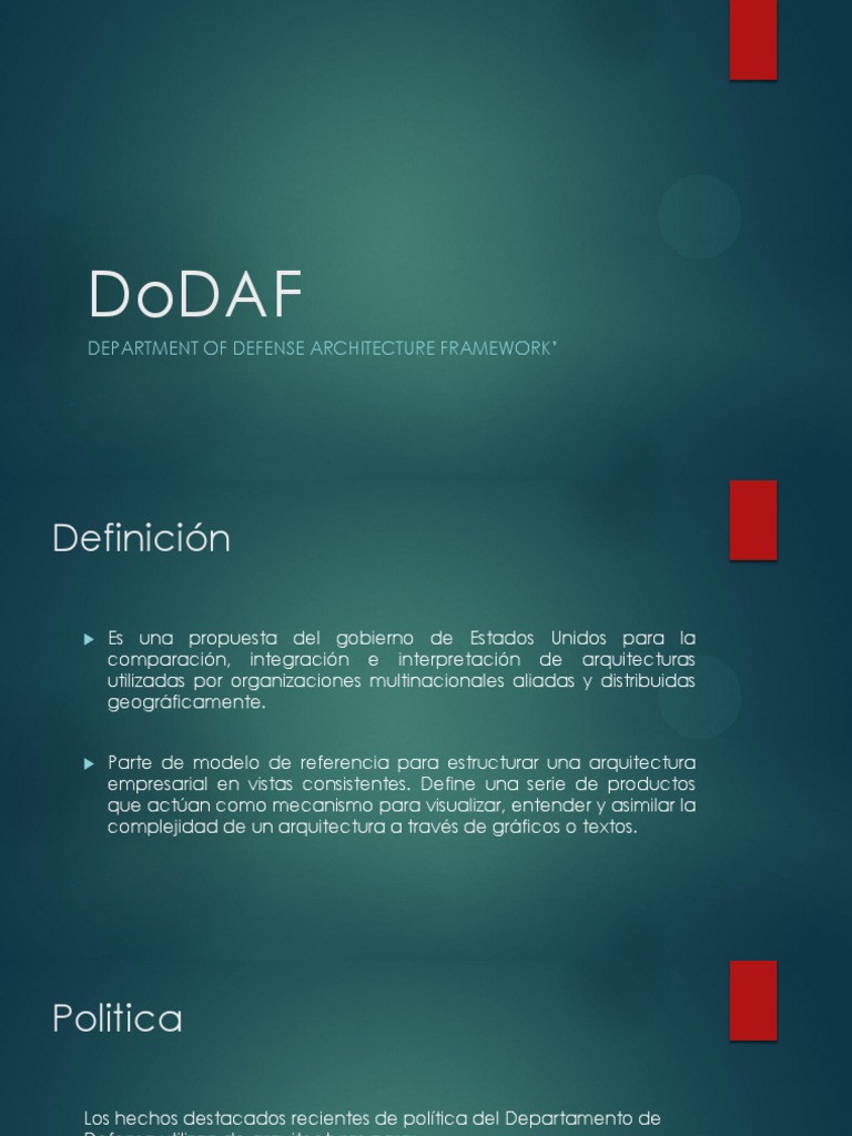 Marco de Arquitectura DoDAF | PDF | Diseño | Toma de decisiones