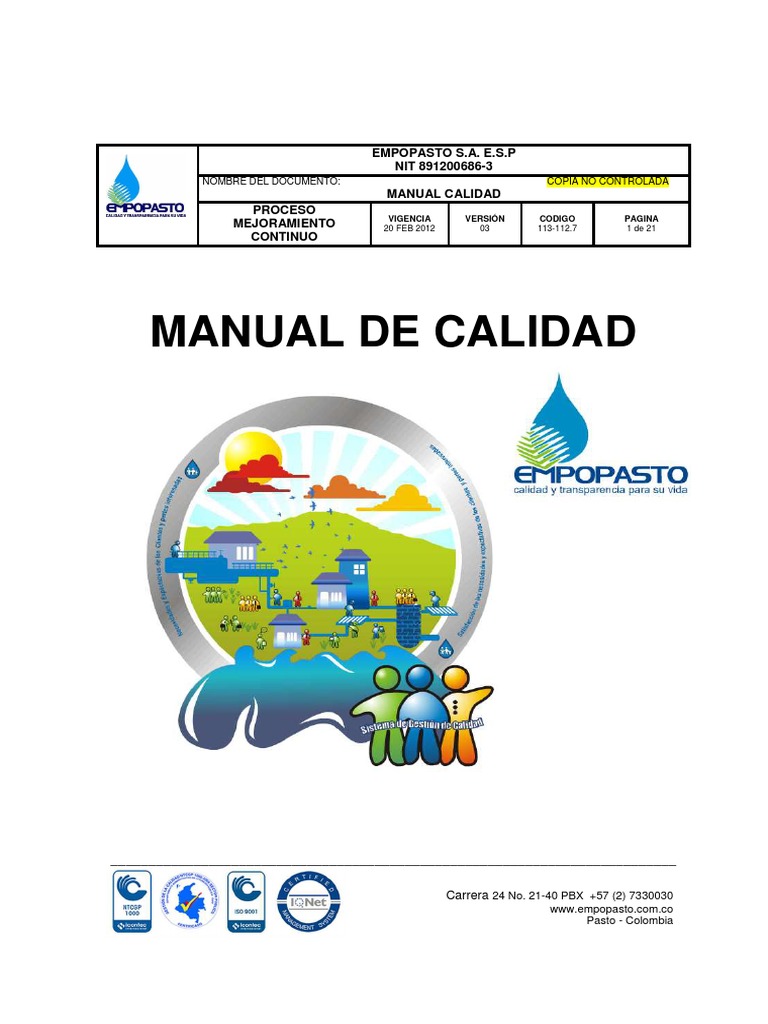 MANUALDECALIDAD.pdf Calidad Negocios