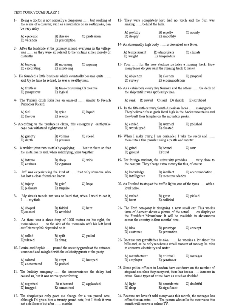 ELS1 Test Your Vocabulary PDF