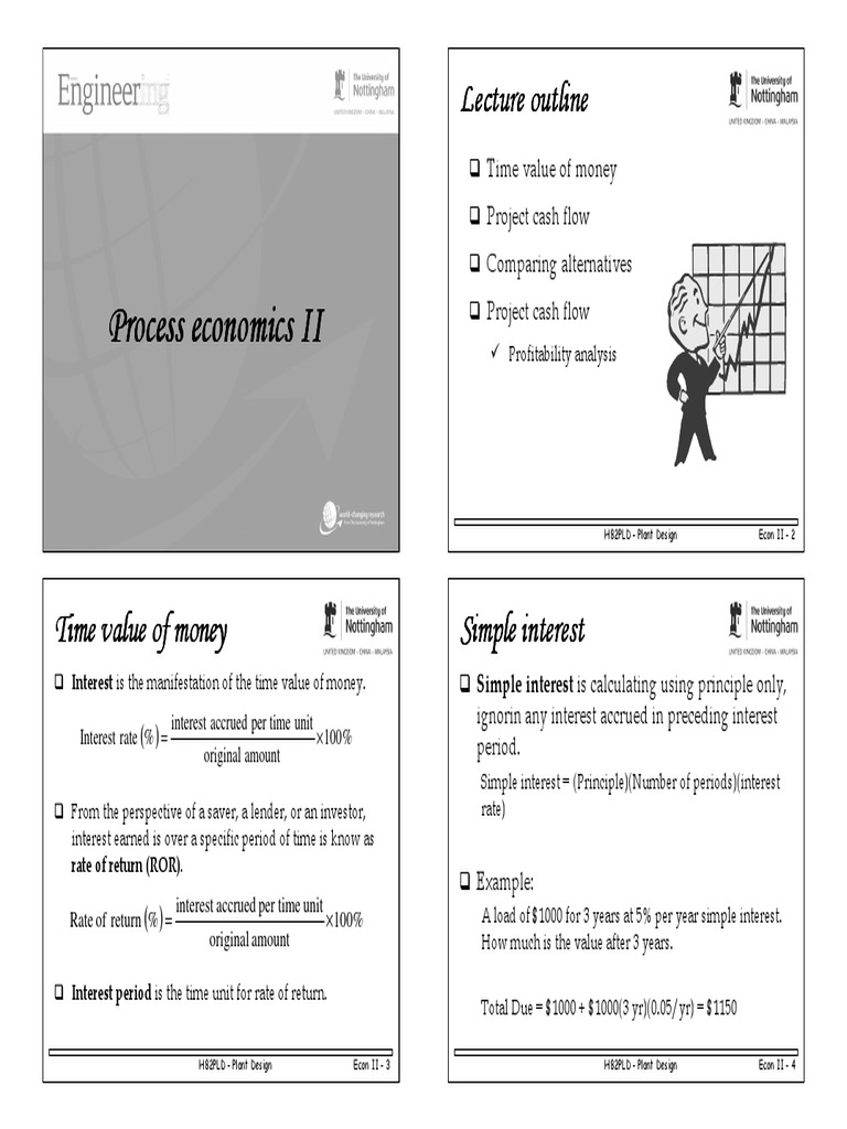 Process Economics II: Time Value of Money | PDF