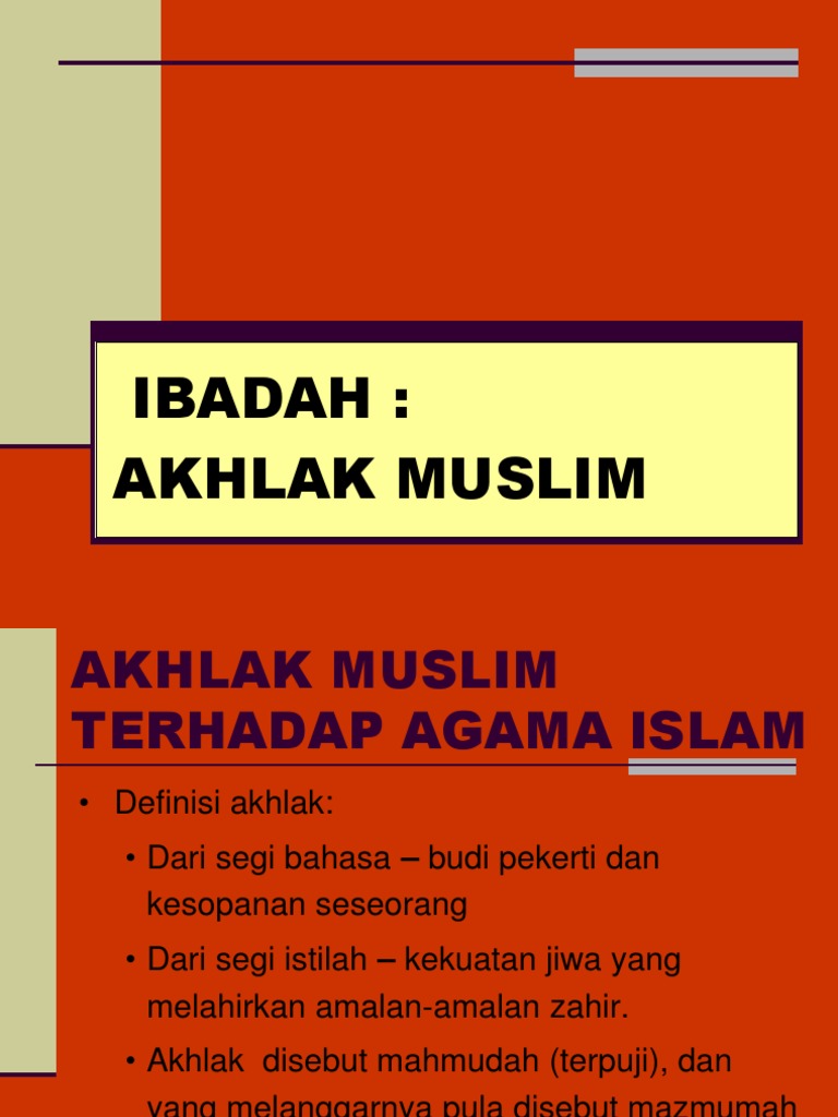Ibadah Dalam Akhlak Pdf