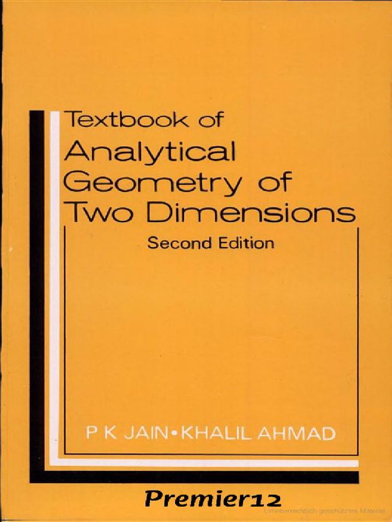 A Textbook Of Analytical Geometry Of Two Dimensions.pdf Geometry Space