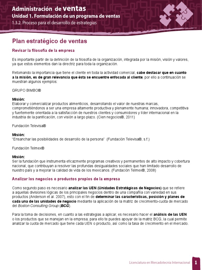 Plan Estratégico de Ventas PDF | PDF | Producto (Negocio) | Mercado ...
