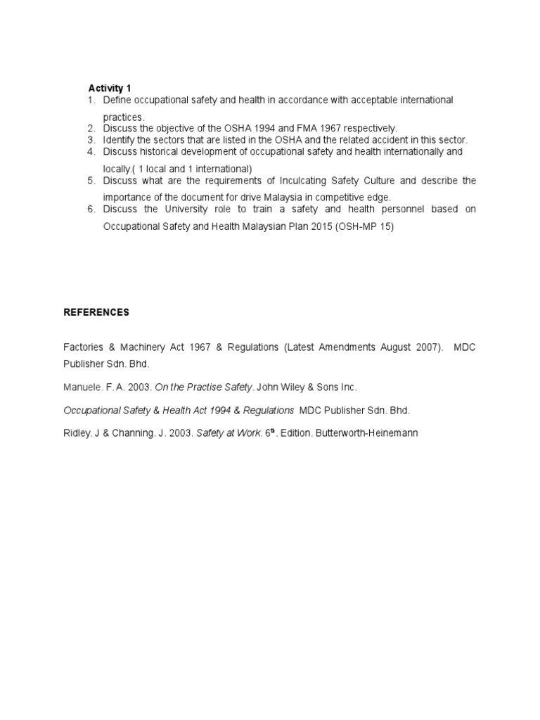 Overview of Occupational Safety Practices | PDF