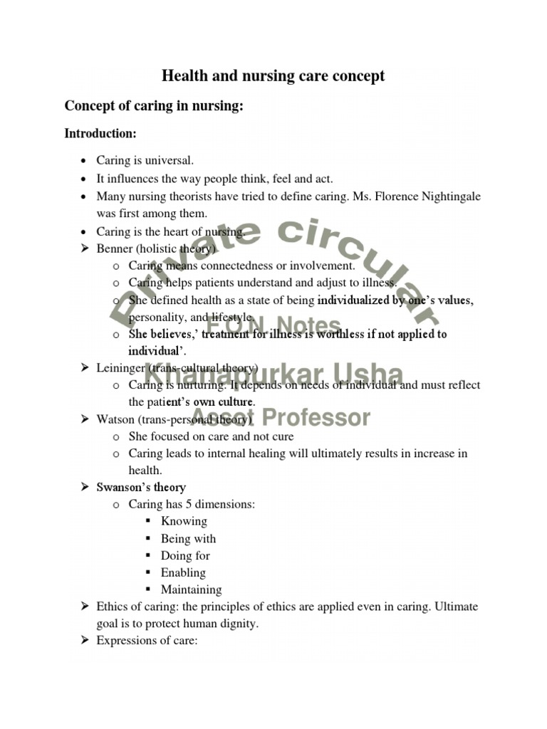Nursing Care and Health Concepts Explained | PDF | Health Care | Nursing