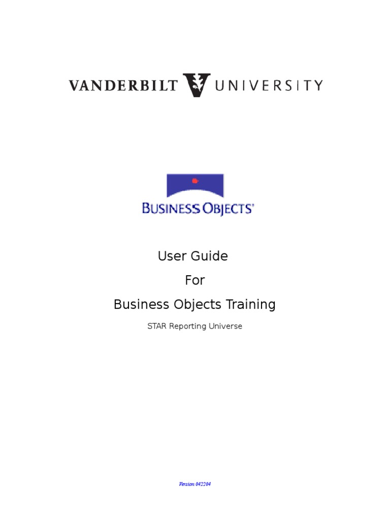 Business Objects STAR Universe User Guide | PDF | Computing And ...