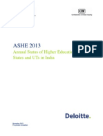 Annual Status of Higher Education of StatesandUTsinIndia, 2013