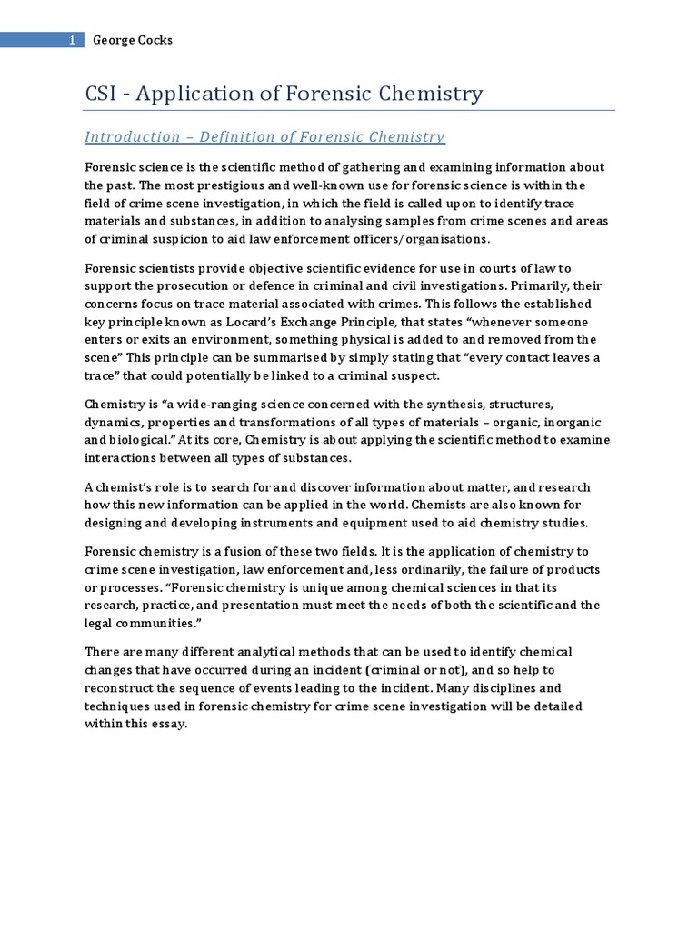 Forensic chemistry essay picture