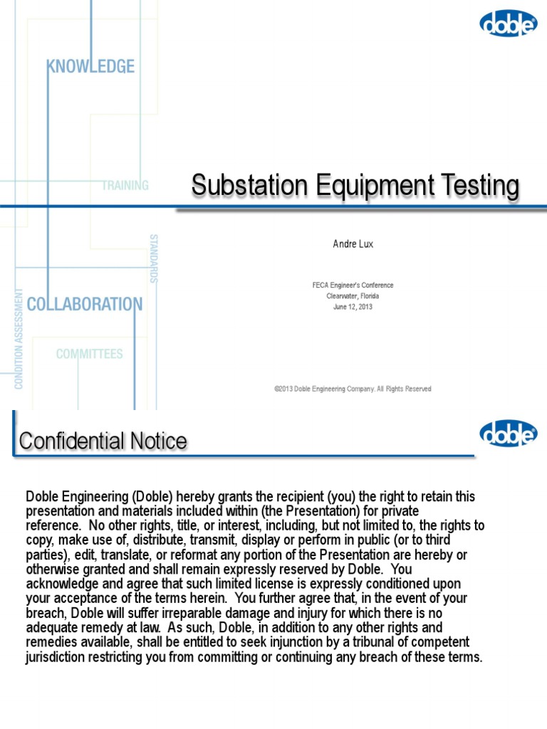 Substation Equipment Testing | PDF | Transformer | Capacitor