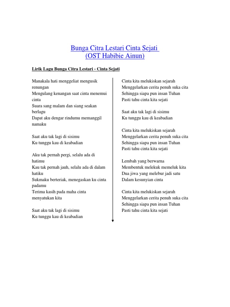 Bunga Citra Lestari Cinta Sejati Pdf