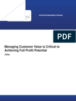 Managing Customer Value Is Critical To Achieving Full Pro T Potential