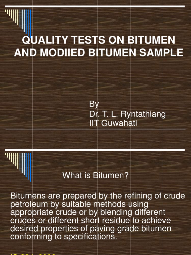 Quality of Bitumen & Modified Bitumen | PDF | Viscosity | Copolymer
