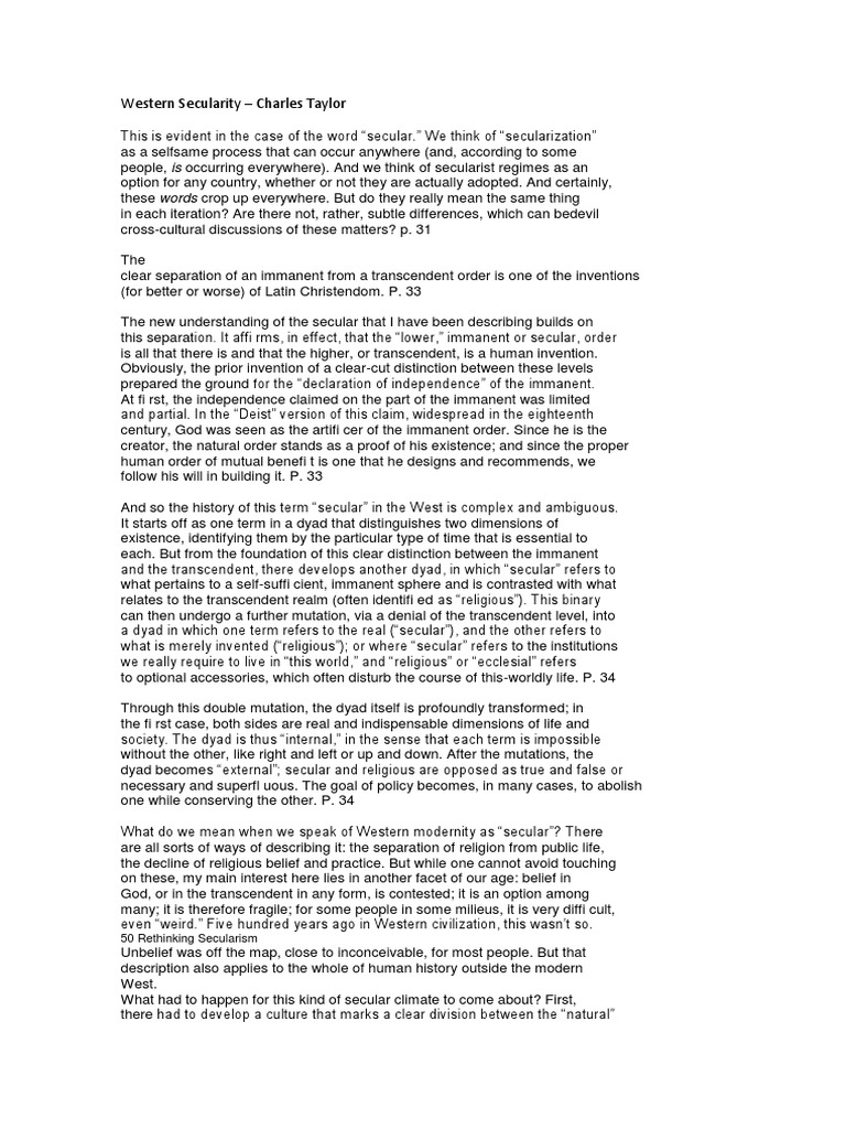 Understanding Western Secularity | PDF