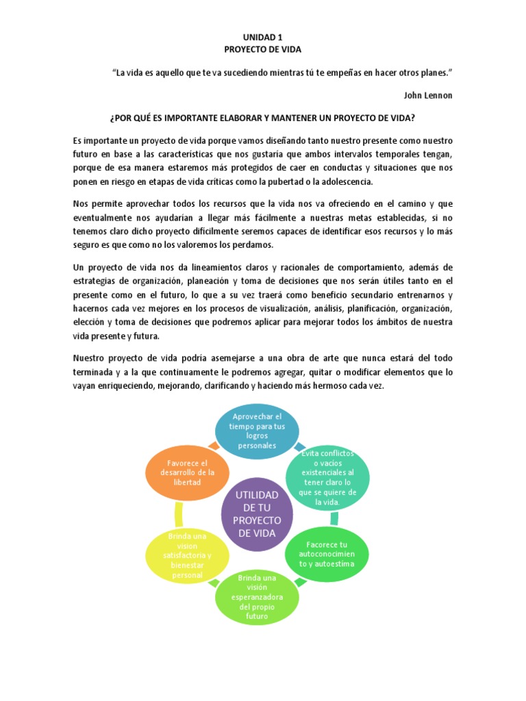 Proyecto de Vida: Guía para Estudiantes | PDF