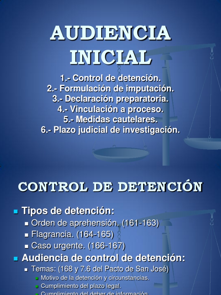 Etapas de la Audiencia Inicial Penal | PDF | Mandato | Evidencia (ley)