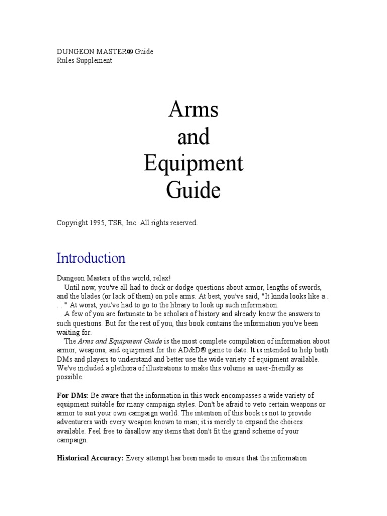 Arms and Equipment Guide PDF Armour Armed Conflict