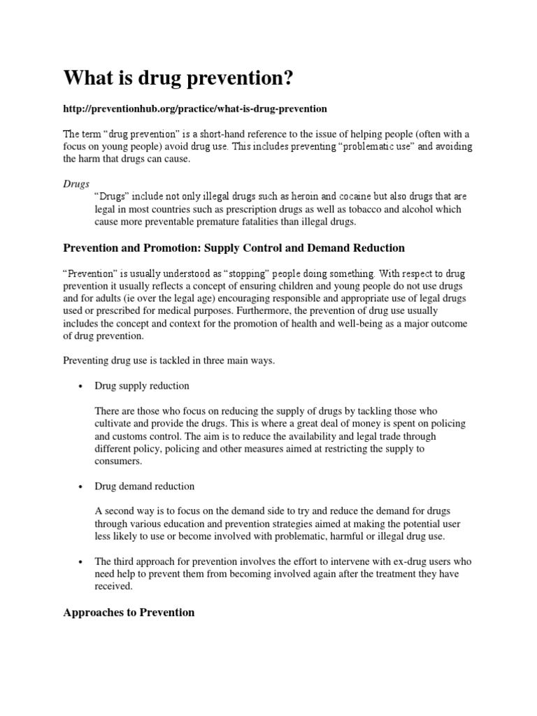 What Is Drug Prevention PDF Preventive Healthcare Psychoactive Drugs