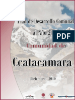 Plan de desarrollo de la comunidad campesina de Ccatacamara