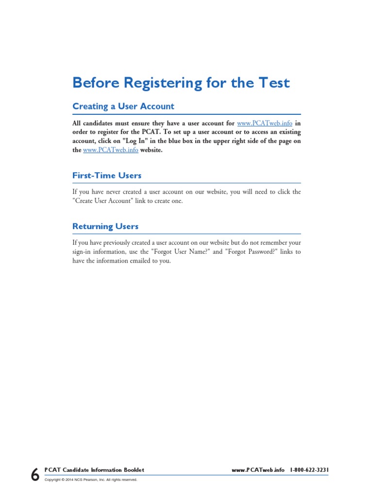 Registering For The Test | PDF