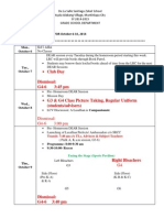 Ug Schedule For Oct 6-10 2014