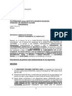 2014-09-05-DERECHO-PETICION - PEDIR HISTORIA LABORAL TRADICIONAL-B.Santrich