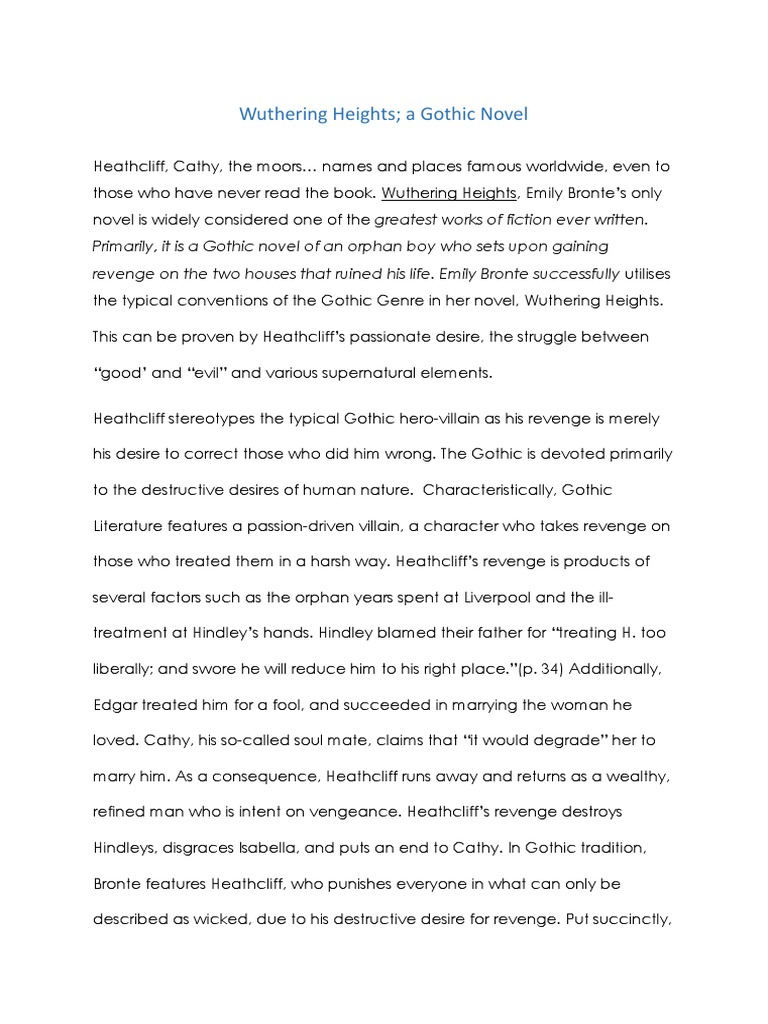 Wuthering HeightsA Gothic Novel Wuthering Heights Heathcliff