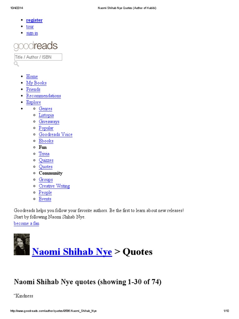 Naomi Shihab Nye Quotes (Author of Habibi) PDF General Fiction