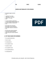 Prueba Inicial 6º Ingles PDF
