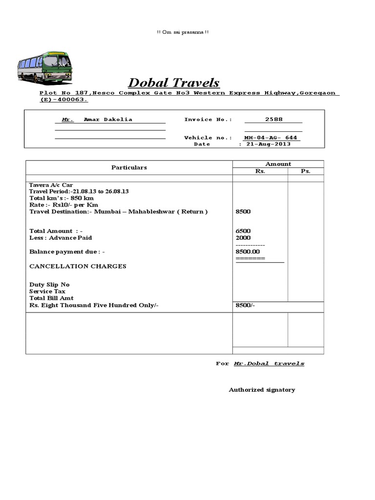 Oswal Travels 200910 LTA Bill