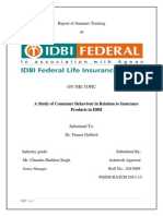 A Study of Consumer Behaviour in Relation To Insurance Products in IDBI Federal Life