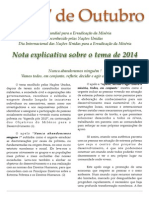 17 de Ootubro – Nota Explicativa 2014 Portuguese Portugues 