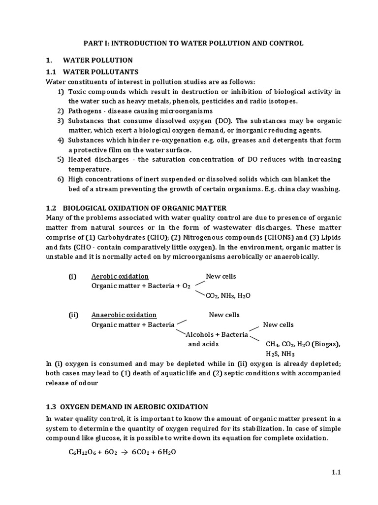 Water Pollution: Key Concepts and Tests | PDF | Diffusion | Water Pollution